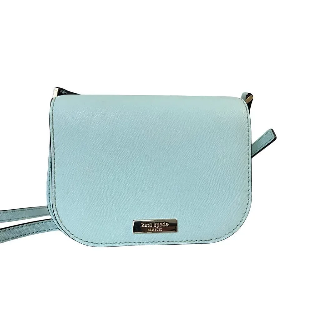 Kate Spade Newbury Lane Carsen In Grace Blue Saffiano Leather Crossbody Bag